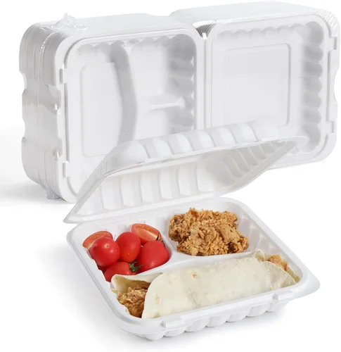 Vista 16 de YANGRUI Recipientes Desechables de 7.8" 30 oz Paquete de 65 - Envuelto en Plástico Retráctil Contenedor de Alimentos de Plástico PP Relleno