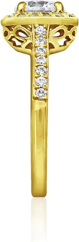 Vista 2 de Tienda Essentials Anillo redondo de plata de ley chapada en platino o oro hecho con circonitas Infinite Elements, (anteriormente colección Tienda)