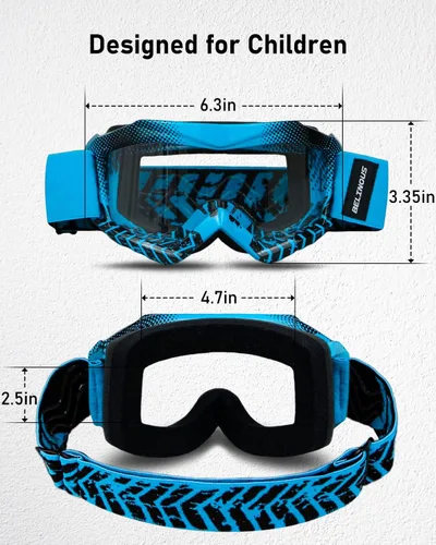 Vista 2 de BELINOUS - Gafas de protección para niños para ATV, moto de cross, motocicleta, motocross MX, gafas de moto de cross para jóvenes para niños de 3 a