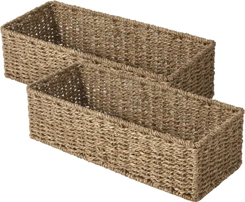 Vista 11 de StorageWorks - Cesta para tanque de inodoro para baño, cestas de almacenamiento de jacinto de agua para la parte superior del tanque de inodoro