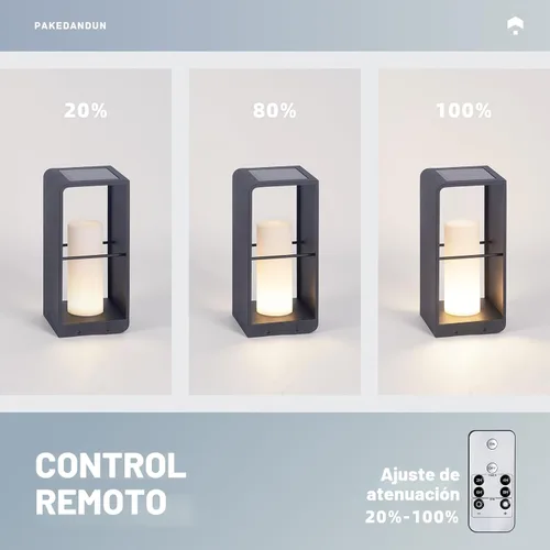 Vista 7 de Faroles solares para exteriores impermeables IP65, lámpara de pie LED para exteriores