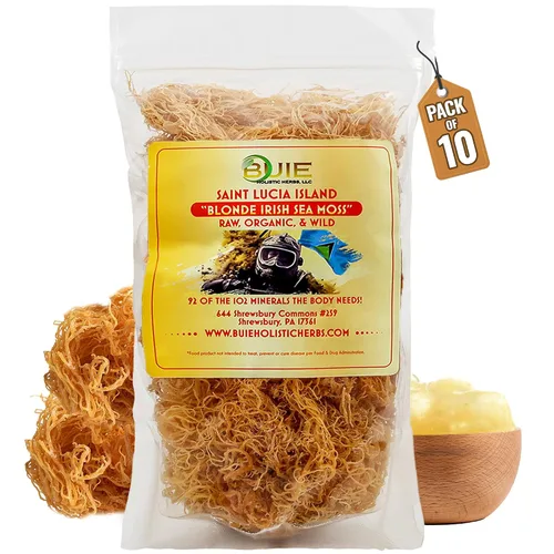 Vista 9 de Musgo marino irlandés dorado Elaborado en la naturaleza de Santa Lucía 2 onzas hace ~ 30 onzas más de gel de musgo marino 100% natural, crudo