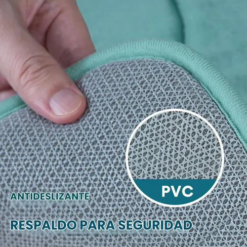 Vista 5 de Flamingo P Alfombra de Baño de Espuma Viscoelástica Tapetes de Baño Alfombra Antideslizante Absorbente de Agua para Ducha, 24x17 pulgadas, Verde Aqua
