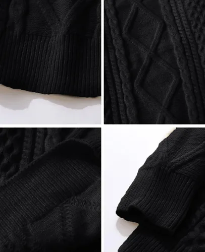 Vista 19 de Aelfric Eden Oversized Knit Sweater Solid Vintage Pullover Unisex Woven Crewneck Knitted Tops