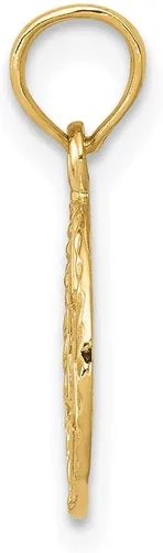 Vista 2 de Colgante de oro amarillo de 14 k con estrella de David en círculo, Metal, No es una piedra preciosa