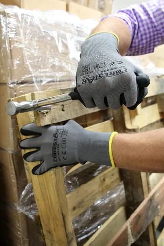 Vista 5 de Corestar Safety - Guantes de trabajo de microespuma de nitrilo con revestimiento de palma de nailon sin costuras