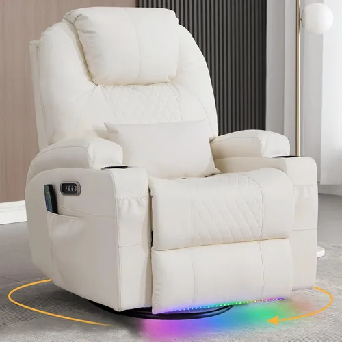 Vista 18 de Sillón reclinable giratorio de doble motor 240° (gris terciopelo, 2)