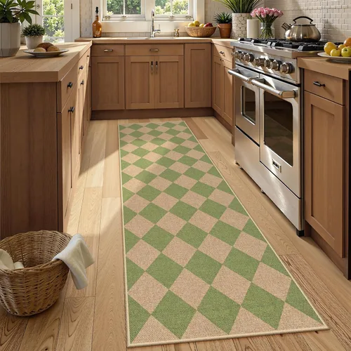 Vista 29 de Lahome Alfombra de yute a cuadros fácil 2'x3', alfombra pequeña para entrada, antideslizante, alfombra para la puerta delantera de la cocina
