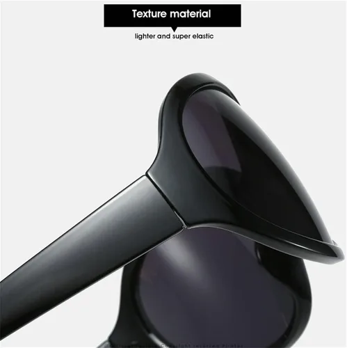 Vista 6 de willochra Gafas de sol futuristas de gran tamaño 2023 para mujeres y hombres, tendencias ovaladas Y2k, gafas de sol femeninas, UV400