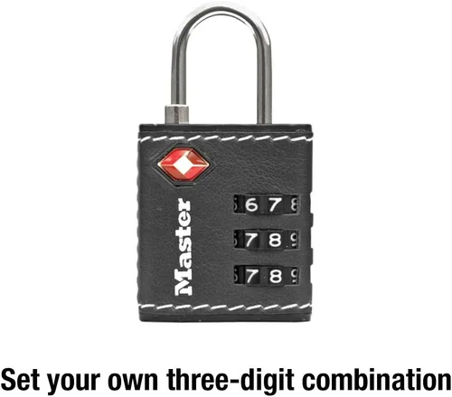Vista 4 de Master Lock 4692D Establece tu propia combinación de candado de equipaje aprobado por la TSA, 1-14 pulgadas, los colores pueden variar