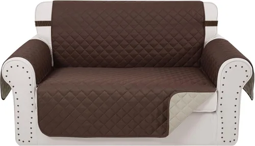 Vista 18 de Fundas para Silla Reclinable Reversibles Funda de Sofá para Mascotas Protector de Muebles Lazy Boy (Silla 23'', Beige/Beige)