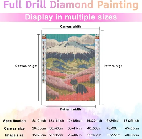 Vista 5 de CoHraeu Kit de pintura de diamantes para gatos, kits de arte de diamantes de paisaje para adultos, gato con diamantes redondos para regalo