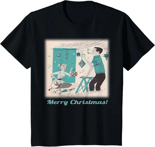 Vista 12 de Árbol de Navidad Retro Mcm playera clásico Par decoraciones, mujer XL, Asphalt