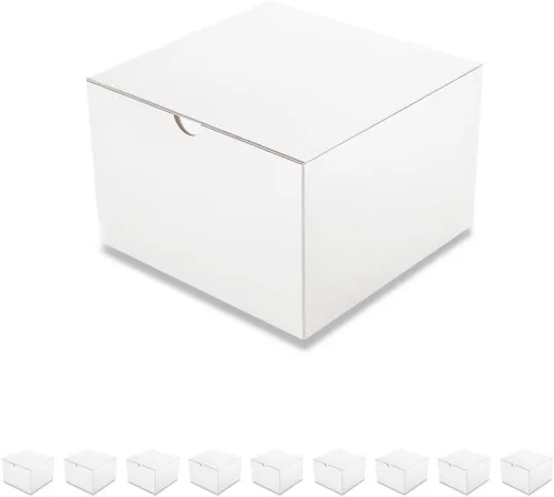Vista 16 de PACKQUEEN Cajas de regalo de Navidad color dorado champán, paquete de 10 unidades de 6 x 6 x 4 pulgadas, cajas de regalo pequeñas con tapas, cajas