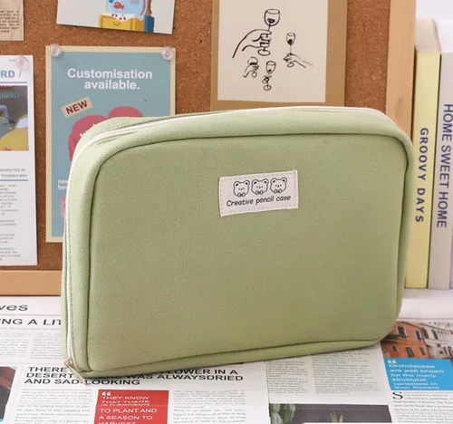 Vista 2 de Fcteap Estuche caja para lápices bonito kawaii de gran capacidad estética con cremallera porta bolígrafos organizador bolsa para suministros