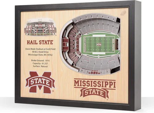 Vista 44 de YouTheFan NCAA Arte de Pared StadiumView de 25 Capas
