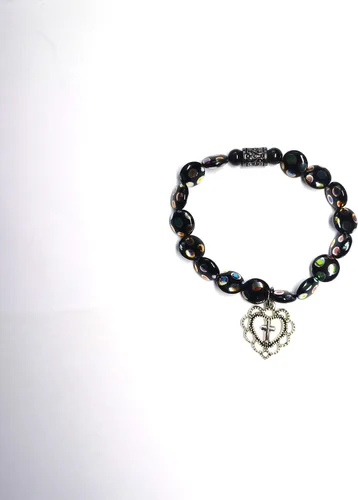 Vista 2 de Faith Based Stretchy Beaded Bracelet with Cross Charm
