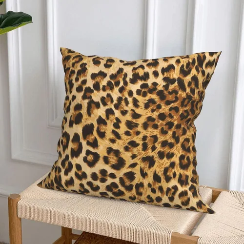 Vista 3 de Juego de 4 fundas de almohada con estampado de leopardo de 18 x 18 pulgadas para sofá, juego de 4 fundas de almohada cuadradas decorativas modernas