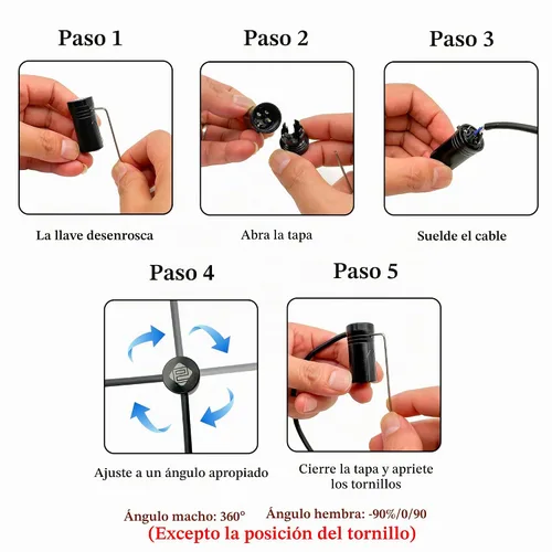 Vista 3 de MKFAUDIO - Conectores XLR de perfil bajo poco profundo para bricolaje, 3 pines, 90 grados, L, ángulo recto, ajustable, XLR hembra con llave