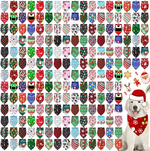 Vista 9 de Newwiee - 200 bandanas de Halloween para perro, diseño de fantasma, grandes Bufanda triangular para mascotas, patrón de calabaza, murciélago