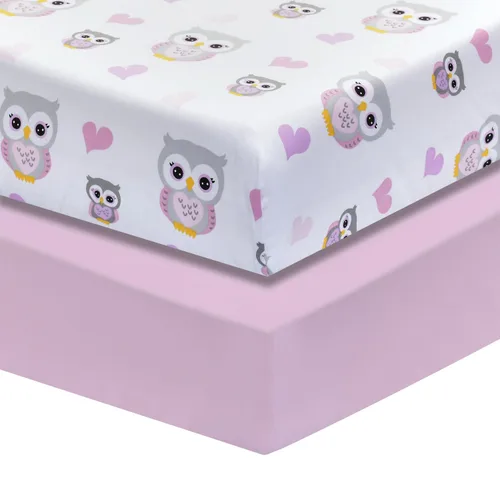 Vista 24 de Everyday Kids Paquete de 2 Sábanas Bajeras para Cuna para Niña, 100% Sábana de Bebé de Microfibra Suave y Transpirable, Se Adapta a Colchones