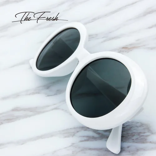 Vista 6 de The Fresh Gafas de sol Clout Oval Mod Retro Vintage Kurt Cobain inspiradas gafas de sol redondas caja de regalo