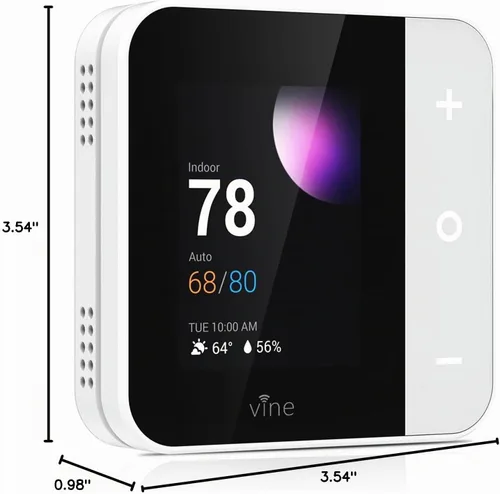 Vista 10 de Termostato Vine para el hogar con pantalla táctil a color, termostato inteligente WiFi compatible con Alexa y Google Assistant, programable para 7