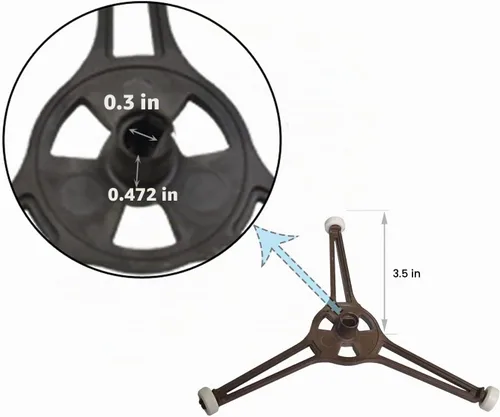 Vista 2 de Soporte para plato giratorio para microondas, anillo giratorio, brazo trípode, bandeja de juego de vidrio, soporte de guía de rodillo, se adapta a