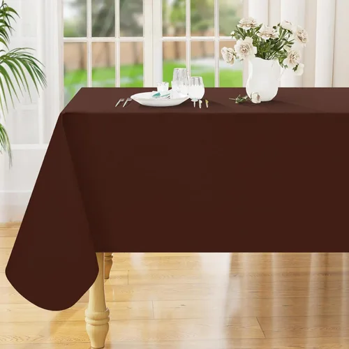 Vista 23 de Smiry Mantel cuadrado de vinilo impermeable de 54x54 pulgadas, protector de manteles de vinilo lavables, funda de mesa resistente a derrames de Beige