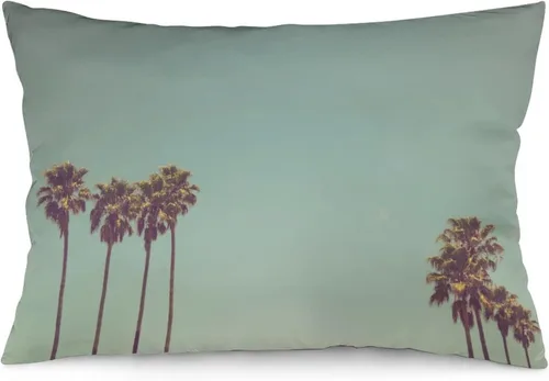 Vista 46 de Protector de almohada de playa con palmeras tropicales de 16 x 14 pulgadas, palmeras de playa, paisaje marino costero, decorativo, rectangular