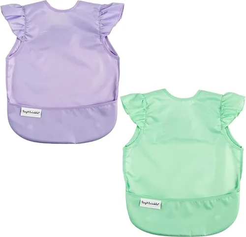 Vista 20 de Tiny Twinkle Baberos para bebé a prueba de desorden Paquete de 2 baberos impermeables para comer Delantal de bebé para alimentación, lavable a