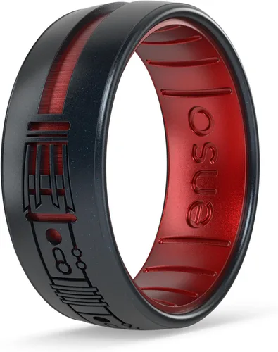Vista 8 de Enso Rings Star Wars Lightsaber Collection – Anillo de silicona Dualtone – Diseño grabado – Cómodo, transpirable y seguro
