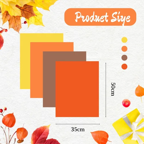 Vista 5 de Papel de seda naranja, 60 hojas de papel de seda amarillo para bolsas de regalo, manualidades de otoño de Halloween, bricolaje, papel de seda