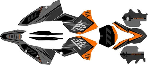 Vista 2 de Graphics Kit for KTM All Enduro 200-530 XC-W Models for Years 2008-2011 Razor Series Cyan 16 Mil - On/Off the Road - Dirt Pit Bike Sticker, Dirtbike