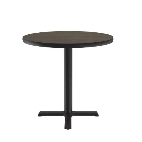 Vista 7 de Correll Mesa de bar redonda de 30 pulgadas, mesa de cóctel de comedor de 29 pulgadas de alto, parte superior laminada de nogal duradero, base