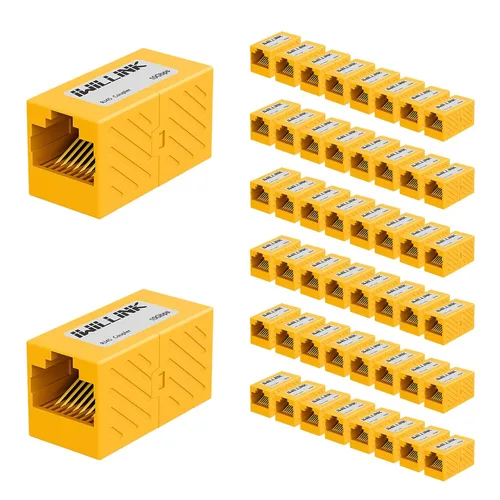 Vista 25 de iwillink Conector Ethernet RJ45, hembra a hembra, paquete de 5, color negro