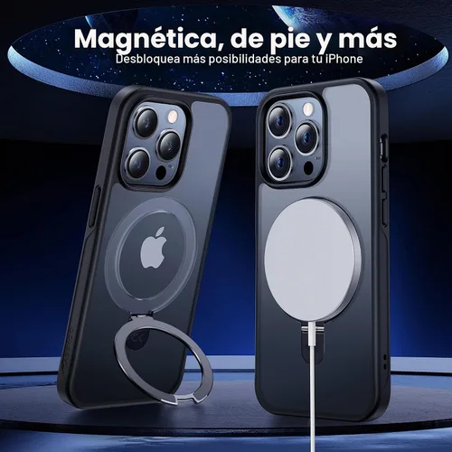 Vista 9 de CASEKOO - Funda diseñada para iPhone 14 Pro con soporte magnético invisible [protección contra caídas de grado militar] [compatible con MagSafe]