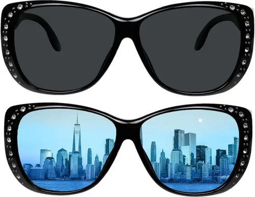Vista 4 de Gafas de sol que se ajustan sobre gafas para mujer, protección UV, polarizadas y HD Vision Fitover