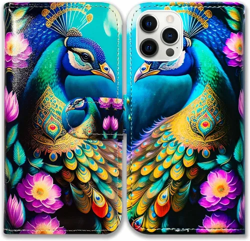 Vista 16 de Bcov Funda para iPhone 14 Pro Max, diseño de pájaro negro y verde con tapa para teléfono, con ranura para tarjetas, soporte para iPhone 14 Pro Max