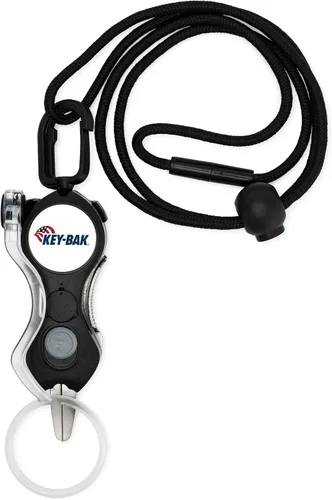 Vista 3 de KEY-BAK Tijeras de hilo retráctiles de una sola mano ligeras y multiusos con correa retráctil de 36 pulgadas junto con cordón ajustable y hoja