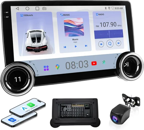 Vista 10 de Haudio - Radio de doble DIN para automóvil con CarPlay inalámbrico y Android Auto, pantalla táctil de 7 pulgadas, estéreo para automóvil, navegación