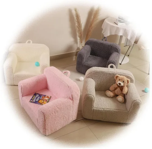 Vista 8 de MOMCAYWEX Silla de Sherpa Suave y Acogedora para Niños, Silla de Espuma Acogedora para Niños Pequeños para Niños y Niñas, Crema