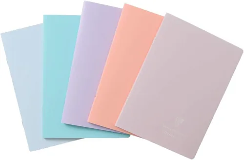 Vista 2 de Clairefontaine - Ref 961778C - Cuaderno con grapas Koverbook Blush (48 hojas) - Tamaño A5, regla rayada, papel de vitela cepillado de 3.17 oz/m²