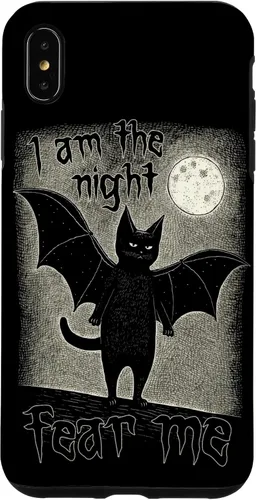 Vista 7 de Funda para iPhone 15 I Am The Night Fear Me Cute Black Cat Bat Punk Goth Grunge