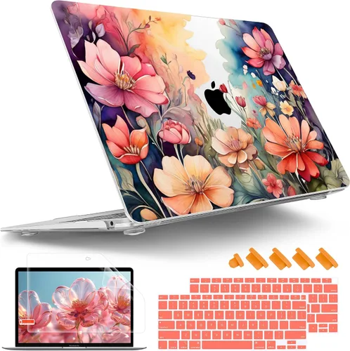 Vista 22 de Tuiklol Para MacBook Air de 13 pulgadas (versión 2021-2018) M1 A2337/A1932/A2179 con pantalla Retina Touch ID, carcasa rígida de plástico y cubierta