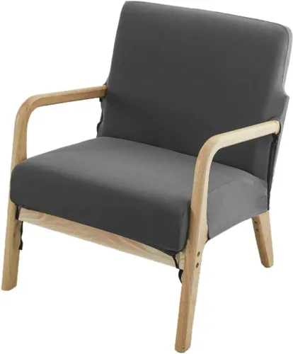 Vista 9 de Funda elástica para silla moderna de mediados de siglo, funda para silla de acento sólido, sillón individual de tela para sala de estar, dormitorio