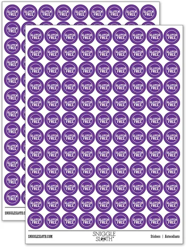 Vista 4 de Más de 200 pegatinas redondas sin gluten, acabado brillante, tamaño de 0.50 pulgadas, color negro