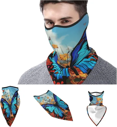 Vista 7 de Máscara de cuello para hombres y mujeres, protección solar UV, resistente al viento, bandana jirafa arco iris, cubierta facial, bufanda