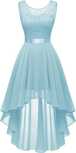 Vista 32 de BeryLove Vestido de cóctel de encaje formal para mujer, fiesta de invitada Negro
