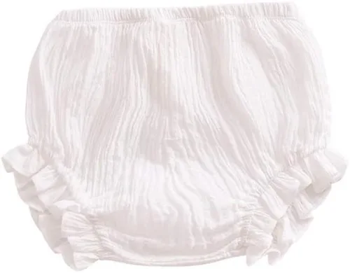 Vista 3 de Conjunto de 3 piezas de pantalones cortos para recién nacidos, bebés niñas y niños, mezcla de algodón y lino, lindos bloomers florales, pantalones